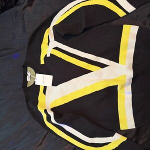 Valentino Black Sweater with Yellow and White Accents